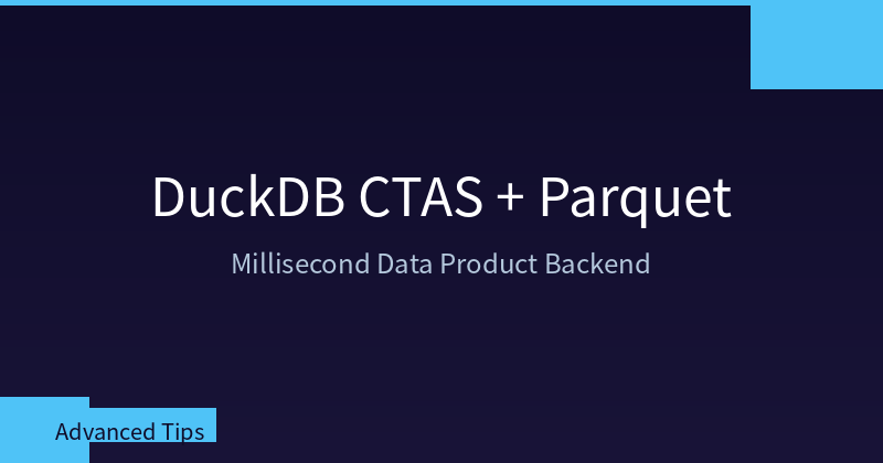 DuckDB Materialized Views Reimagined: CTAS + Parquet for Millisecond Data Products