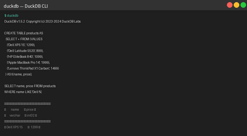 Terminal Output