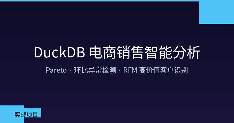 E-Commerce Sales Intelligence with DuckDB: Pareto, MoM Anomaly Detection & RFM Analysis